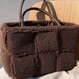 Handtasche Damen – Weiche Tasche mit Reißverschluss – Plüsch