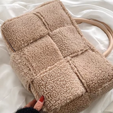 Handtasche Damen – Weiche Tasche mit Reißverschluss – Plüsch