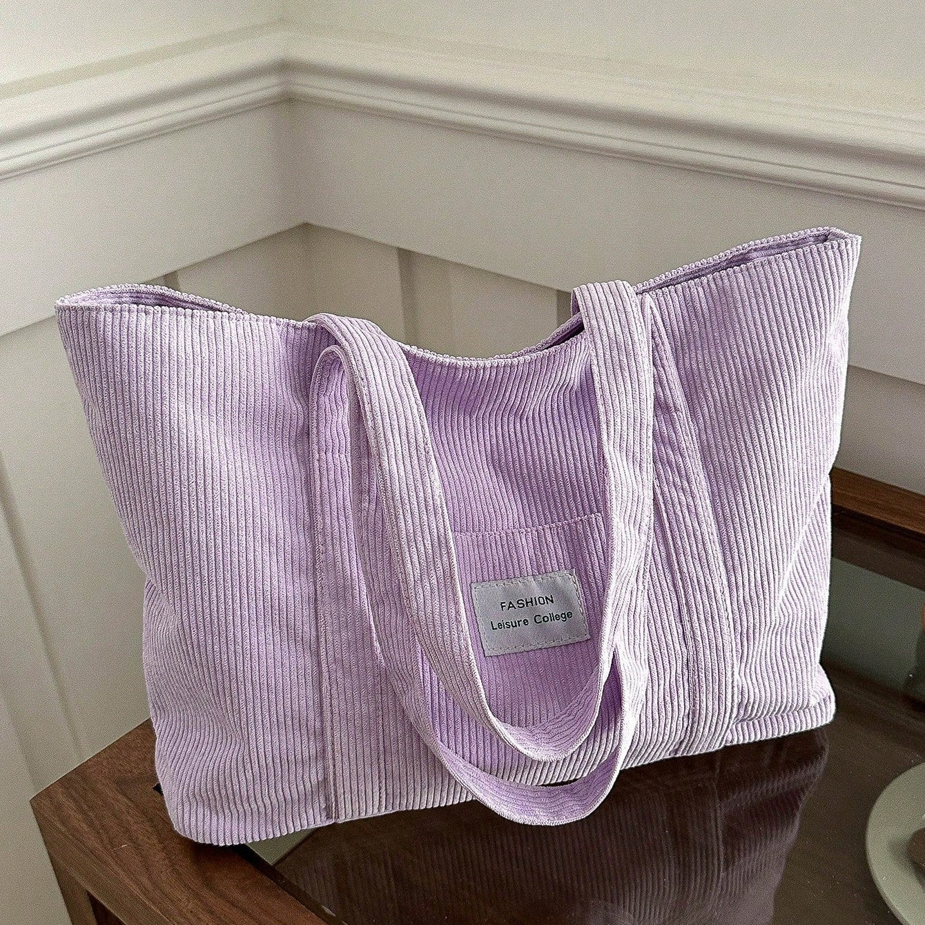 Damen Große Cord Tote Tasche – Weiche Alltags Schultertasche