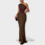 Renate | Elegantes Maxikleid mit One-Shoulder-Träger