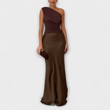 Renate | Elegantes Maxikleid mit One-Shoulder-Träger