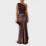 Renate | Elegantes Maxikleid mit One-Shoulder-Träger