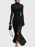Monica | Elegantes Maxikleid mit ausgestelltem Spitzenrock
