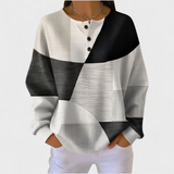 Ella – schwarz-weißer Pullover mit Colour-Block