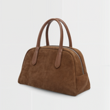 Echte Wildleder Handtasche Damen – Kleine Schultertasche mit Reißverschluss