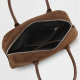 Echte Wildleder Handtasche Damen – Kleine Schultertasche mit Reißverschluss