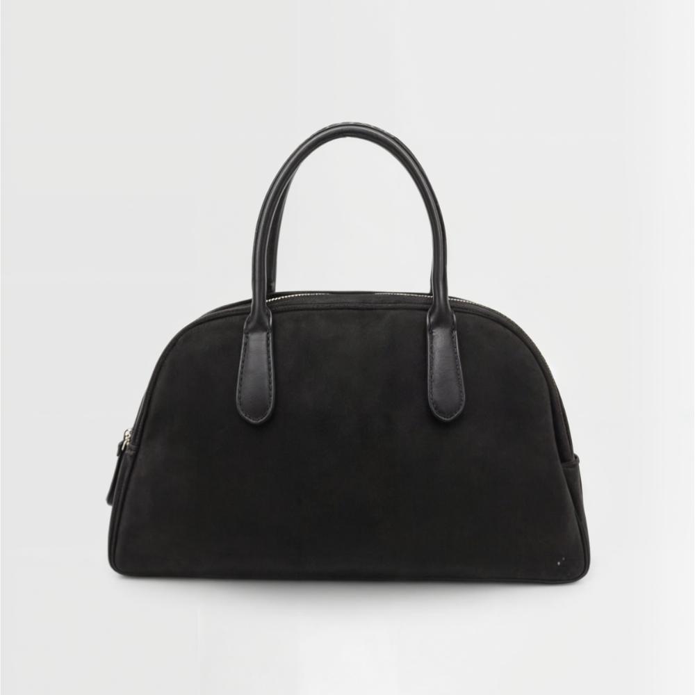 Echte Wildleder Handtasche Damen – Kleine Schultertasche mit Reißverschluss