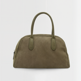 Echte Wildleder Handtasche Damen – Kleine Schultertasche mit Reißverschluss