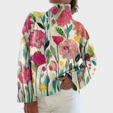 Mara | Rollkragenpullover mit großen Blüten
