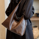 Große Damen Handtasche – Vegane Ledertasche mit Reißverschluss