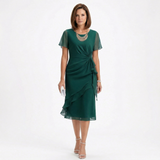 Lena | Kleid mit Drapierung und Rüschen