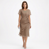 Lena | Kleid mit Drapierung und Rüschen