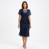 Lena | Kleid mit Drapierung und Rüschen