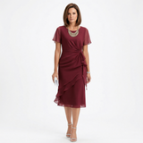 Lena | Kleid mit Drapierung und Rüschen