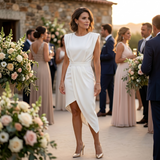 Sonja | Asymmetrisches Kleid mit strukturierten Schultern
