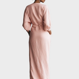Marta | Maxikleid aus Leinen mit V-Ausschnitt