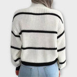 Charlotte | Rollkragenpullover mit Streifen in Khaki