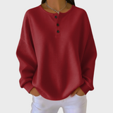 Hélène - Oranger Pullover aus weichem Waffelstrick