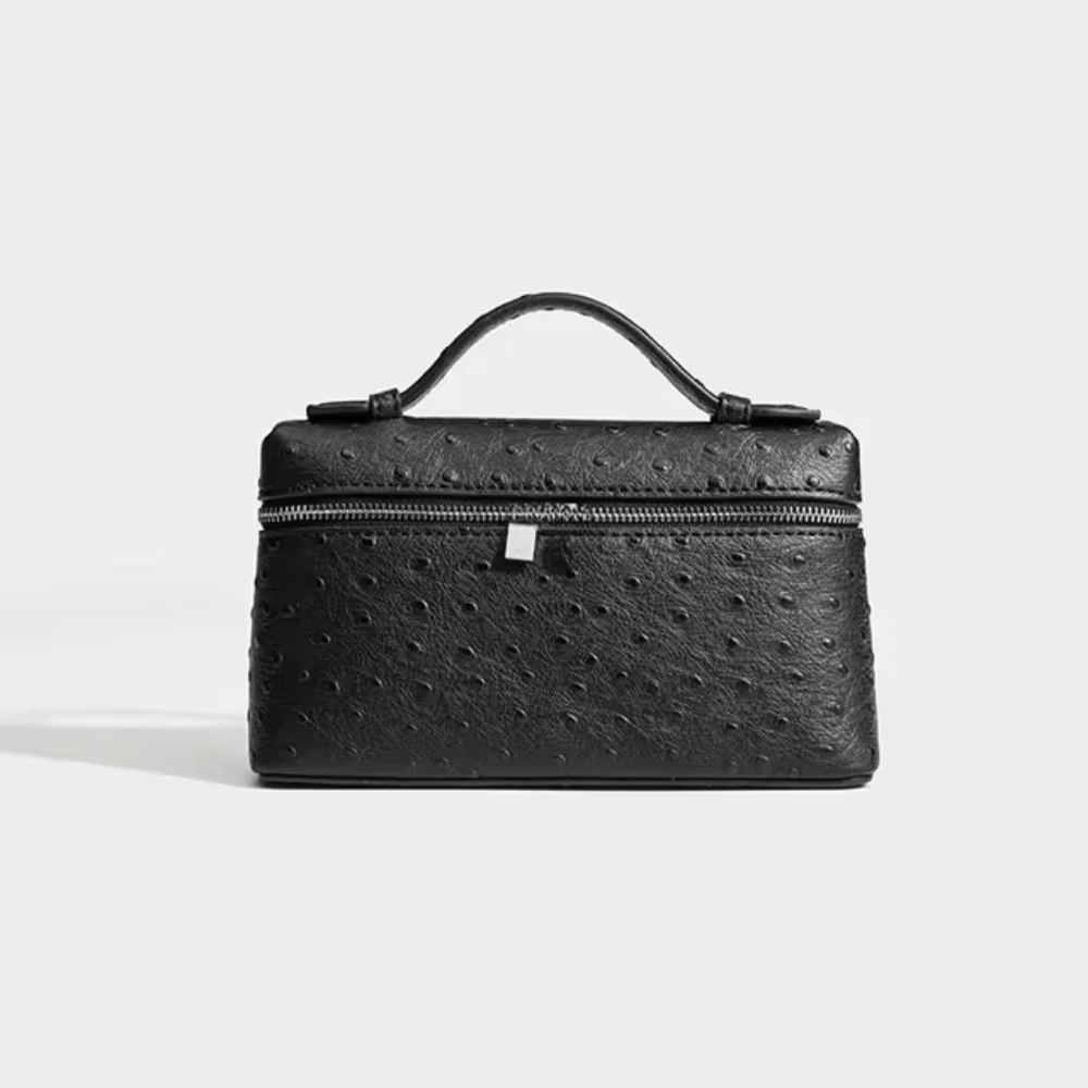Sling Clutch Handtasche Damen – Vegane Clutch Tasche mit Straußenprägung
