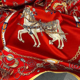 Lene - Seidenschal in Rot und Gold, 68 × 68 cm