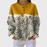 Liv - Gelb-weißer Pullover mit Animal-Print