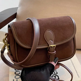 Damen Umhängetasche Wildleder – Kleine Crossbody Tasche Vegan & Vintage