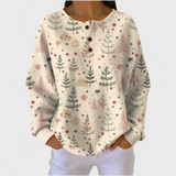 Mathilde – cremefarbener Pullover mit zartem Tannenbaum-Muster