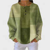 Nora - Olivgrüner Pullover mit Colour-Block