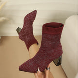 Emilie | Strumpfstiefelette mit Rippstruktur