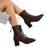 Dietlinde | Stiefelette mit moderatem Blockabsatz in Rot