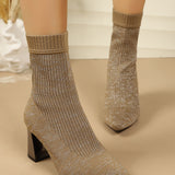 Emilie | Strumpfstiefelette mit Rippstruktur