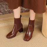 Ingeborg | Chunky Stiefelette mit Strick-Einsatz