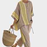 Iris | Boho-Set aus Leinen und Bambus