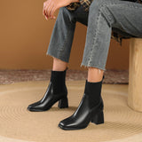 Ingeborg | Chunky Stiefelette mit Strick-Einsatz