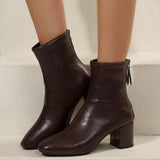 Dietlinde | Stiefelette mit moderatem Blockabsatz in Rot