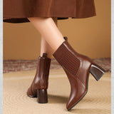 Ingeborg | Chunky Stiefelette mit Strick-Einsatz