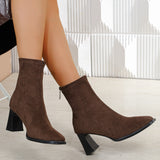 Hermine | Wildleder-Stiefelette in Kaffeebraun