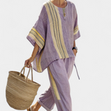 Iris | Boho-Set aus Leinen und Bambus