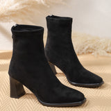 Hermine | Wildleder-Stiefelette in Kaffeebraun