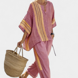 Iris | Boho-Set aus Leinen und Bambus