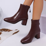Dietlinde | Stiefelette mit moderatem Blockabsatz in Rot