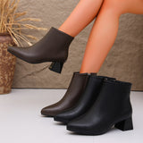 Helma | Schlichte Stiefelette mit Blockabsatz
