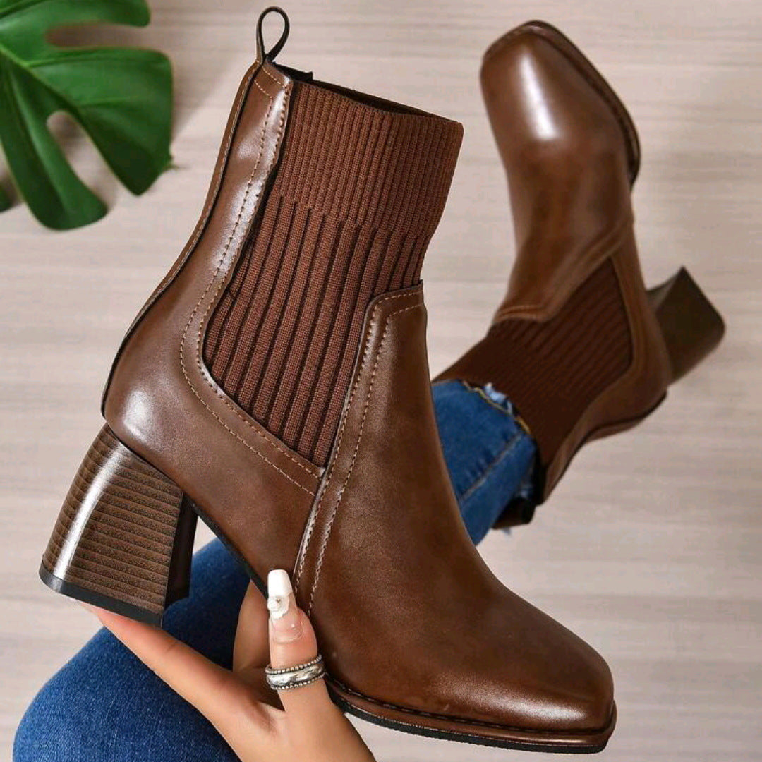 Inge | Schlupf-Stiefelette mit Strickschaft