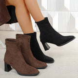 Hermine | Wildleder-Stiefelette in Kaffeebraun