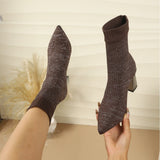 Emilie | Strumpfstiefelette mit Rippstruktur