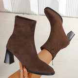 Hermine | Wildleder-Stiefelette in Kaffeebraun