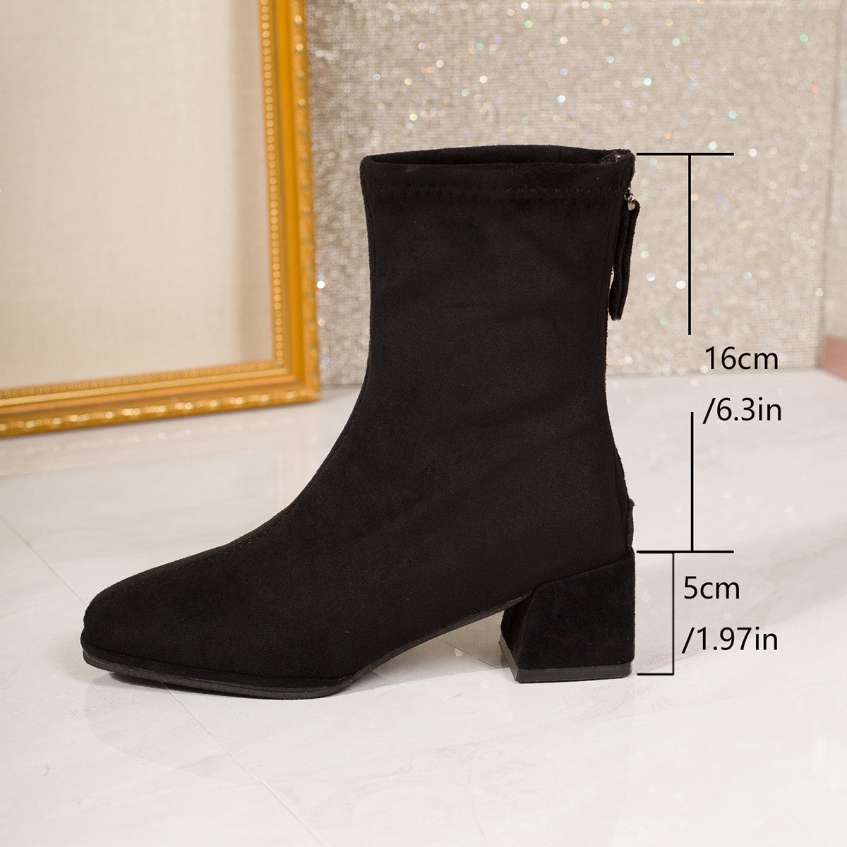 Editha | Stiefelette mit Blockabsatz in Braun