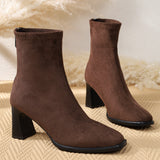 Hermine | Wildleder-Stiefelette in Kaffeebraun