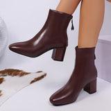 Dietlinde | Stiefelette mit moderatem Blockabsatz in Rot