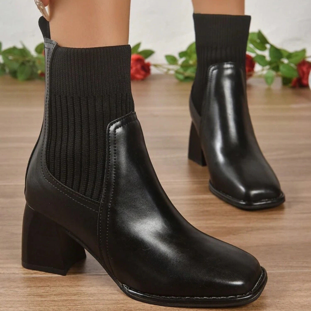 Inge | Schlupf-Stiefelette mit Strickschaft